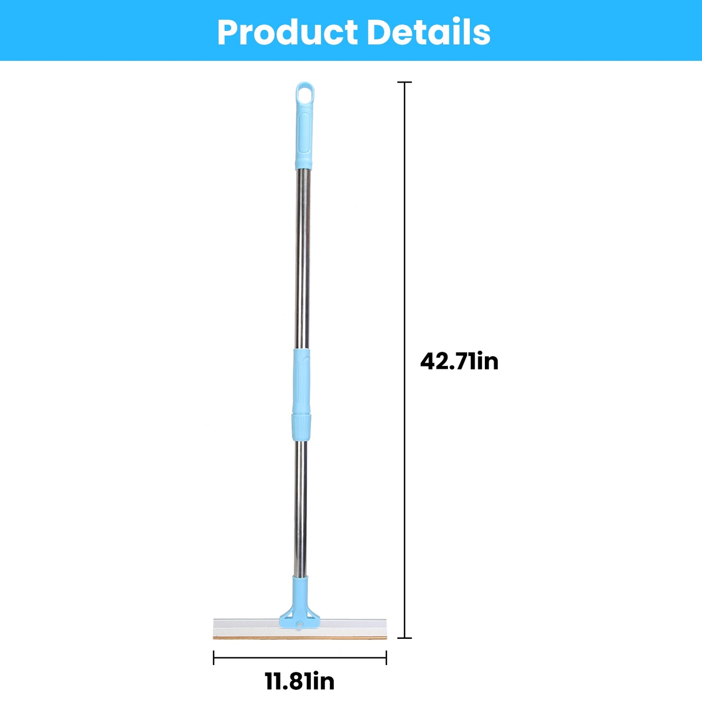 Pet Hair Removal Rake with Adjustable Telescopic Rod - Multi-Fabric Dog & Cat Hair Scraper