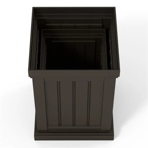 Set of 2 Stackable Weather-Resistant Planters with Drainage