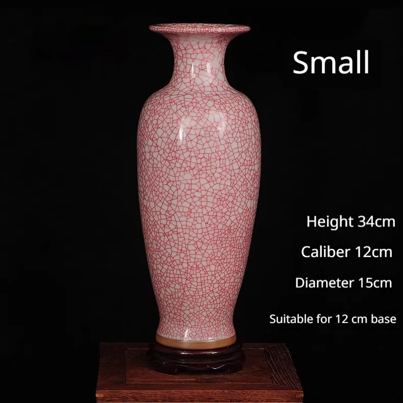 Cracked Porcelain Vase - Decorative Ceramic Tabletop Accent for Home & Office