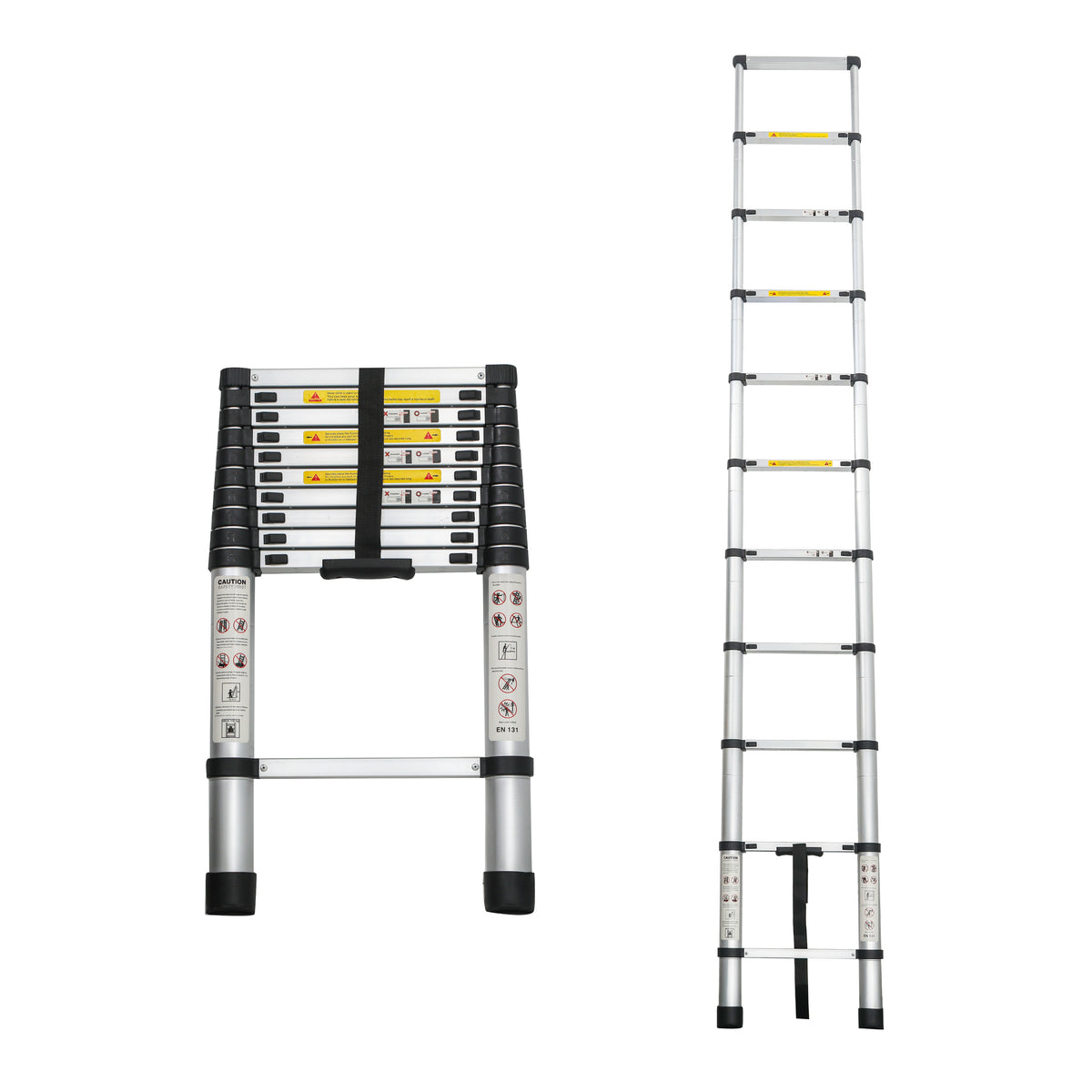 10.5 Ft Aluminum Telescoping Ladder for Outdoor Work & Heavy Duty Use
