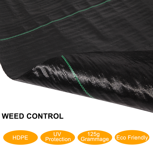 4x100ft Black Weed Barrier Fabric Polypropylene Garden Cloth Waterproof