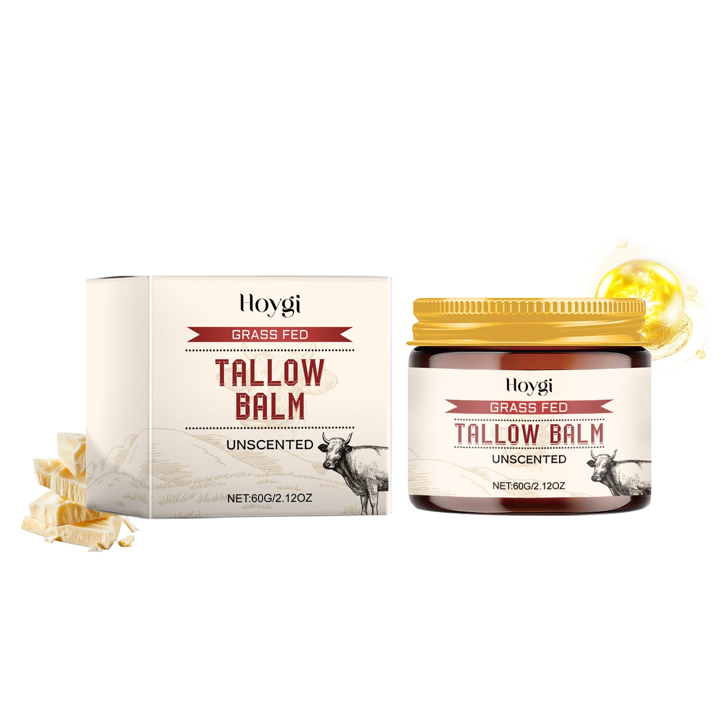 Tallow Moisturizer for Dry Skin - Vitamin E & Coconut Oil Face Cream