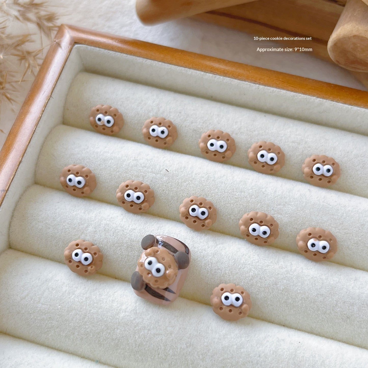 Edible Toy Cookie Nail Art Accessories Kit - Cartoon Series Resin Decor