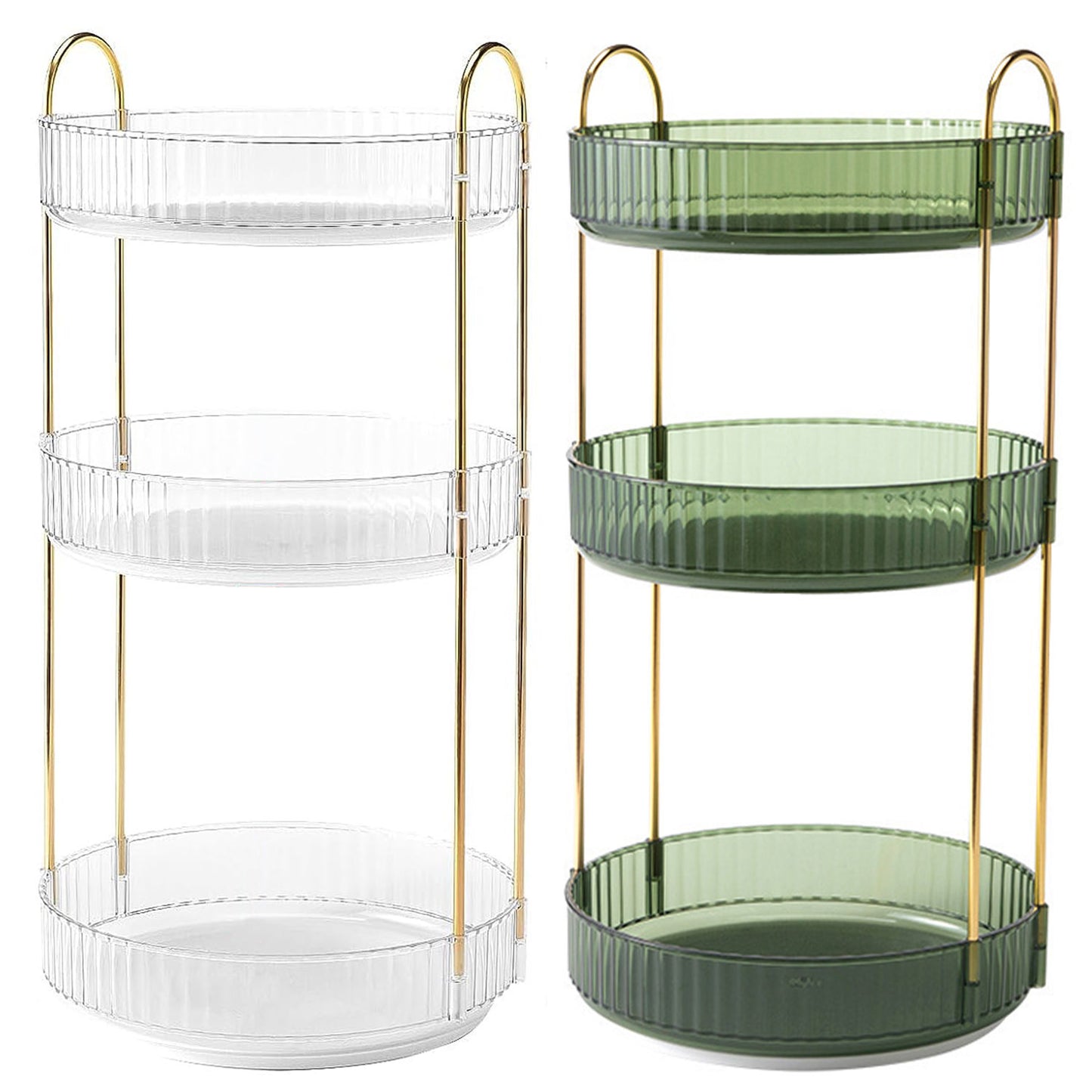 1 Set 3 Tier Rotating Makeup Organizer 360 Degree Spinning Perfume