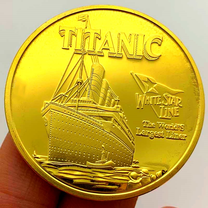 Titanic Commemorative Gold Coin - 40mm Collectible Medallion