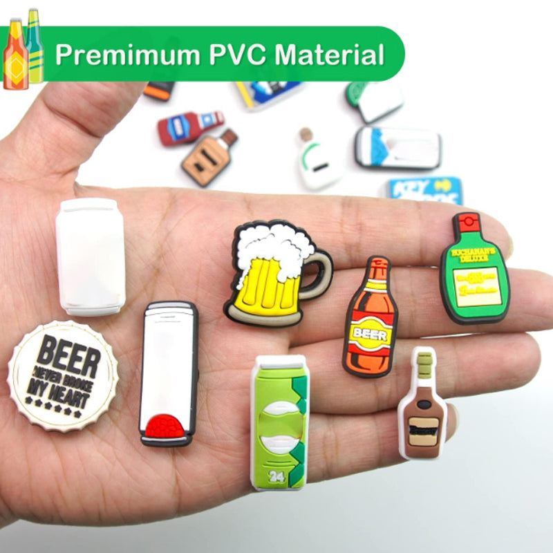 25 PVC Food & Drink Bottle Shoe Charms Set - Random Designs