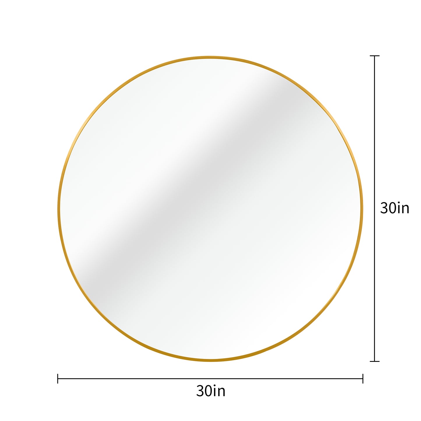 30 Inch Round Gold Metal Framed Bathroom Wall Mirror