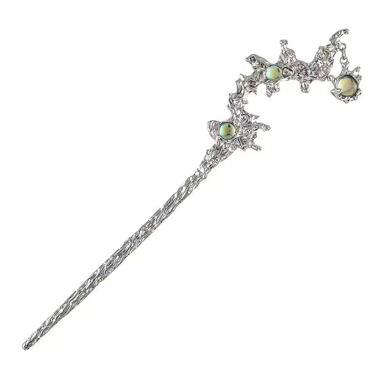 Korean Premium Moonstone Metal Hairpin - Handmade Vintage Hair Accessory