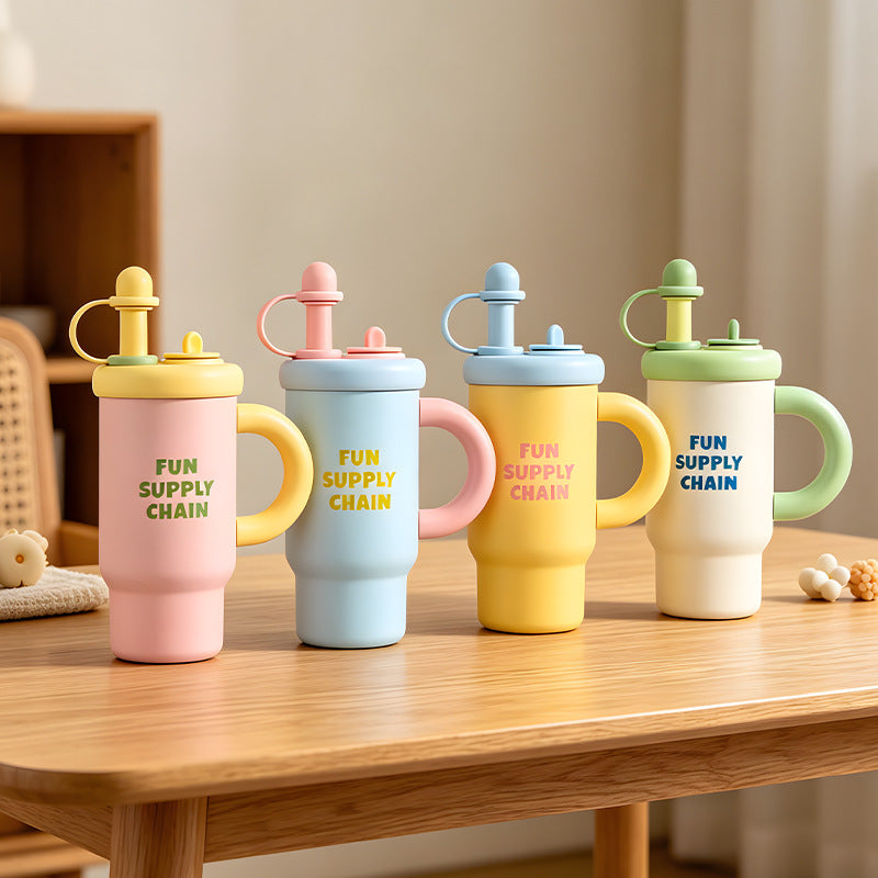 Large Capacity Insulated Mug with Handle - 900ml, Stainless Steel, Portable