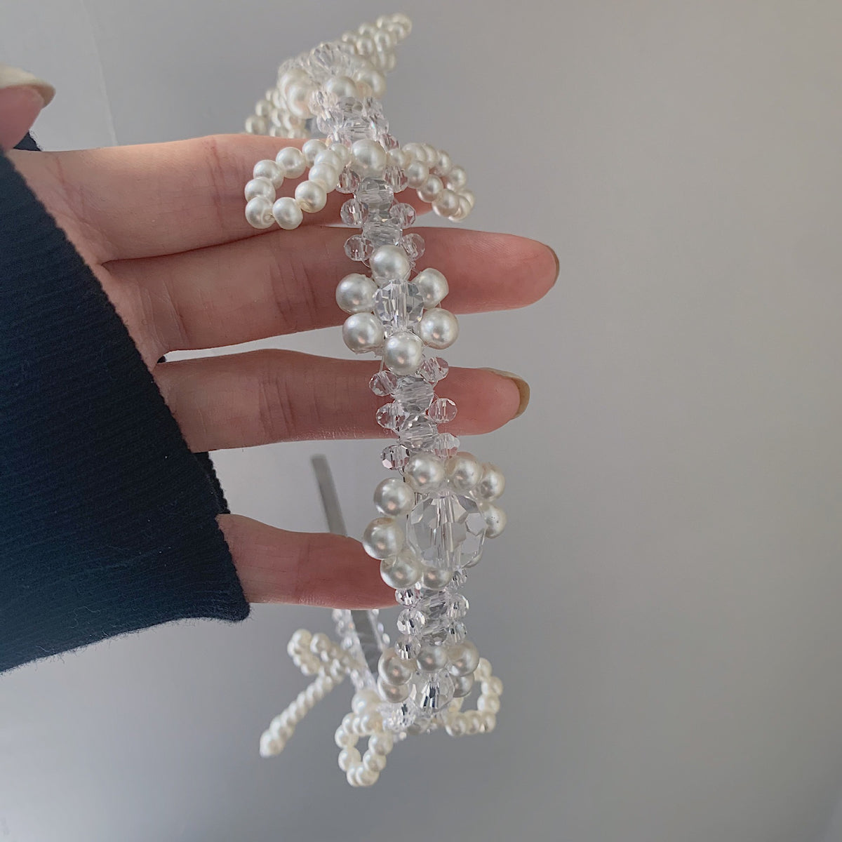 Pearl Crystal Hairband for Women - Elegant Geometric Hair Accessory