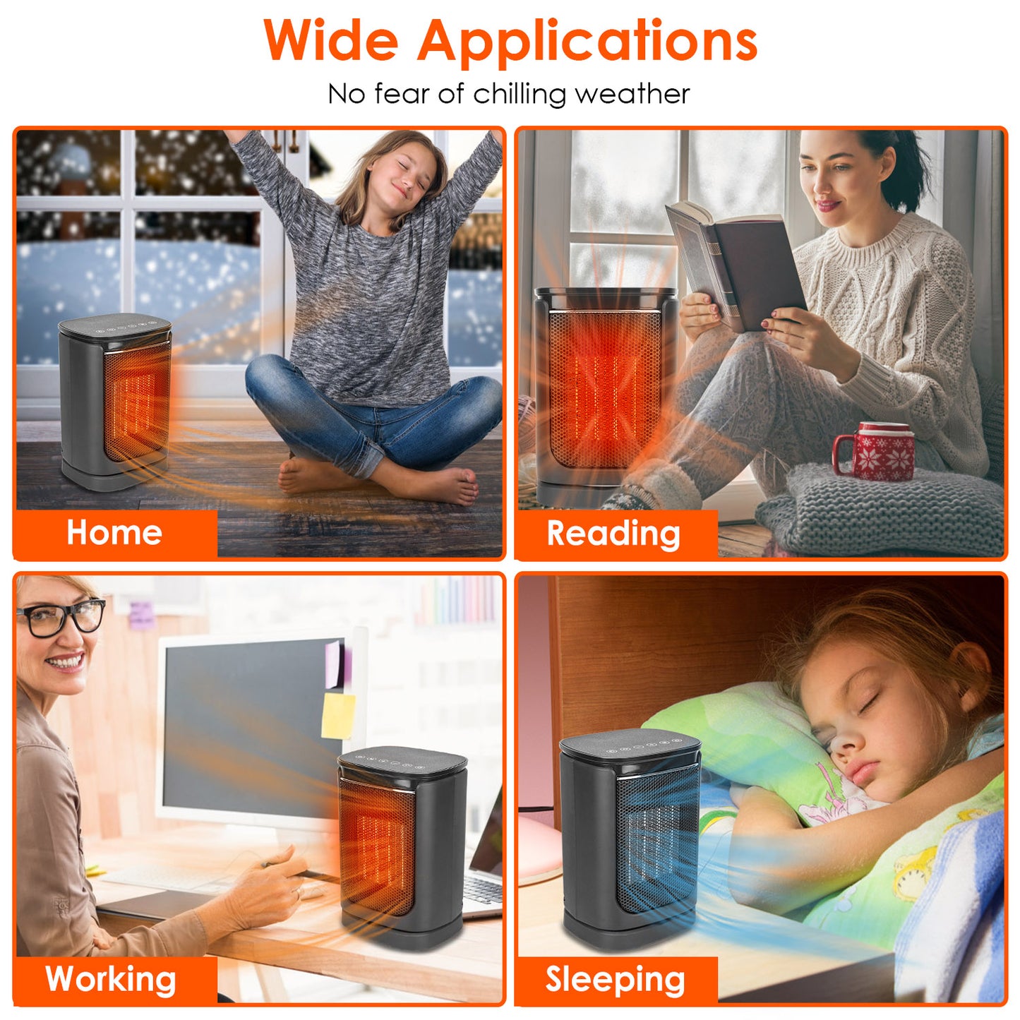 1500W Oscillating Ceramic Space Heater with Remote - Indoor Home & Office Heating