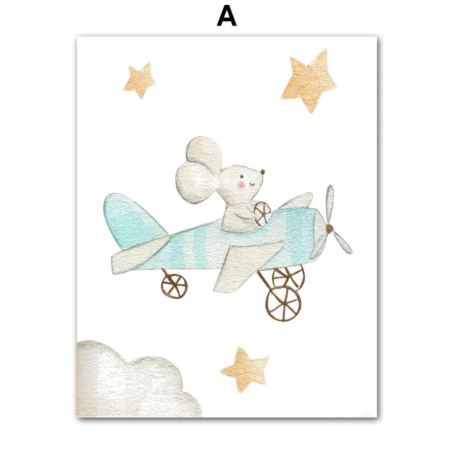 Children's Room Wall Decor Canvas Painting Scandinavian Poster - Multiple Sizes & Styles