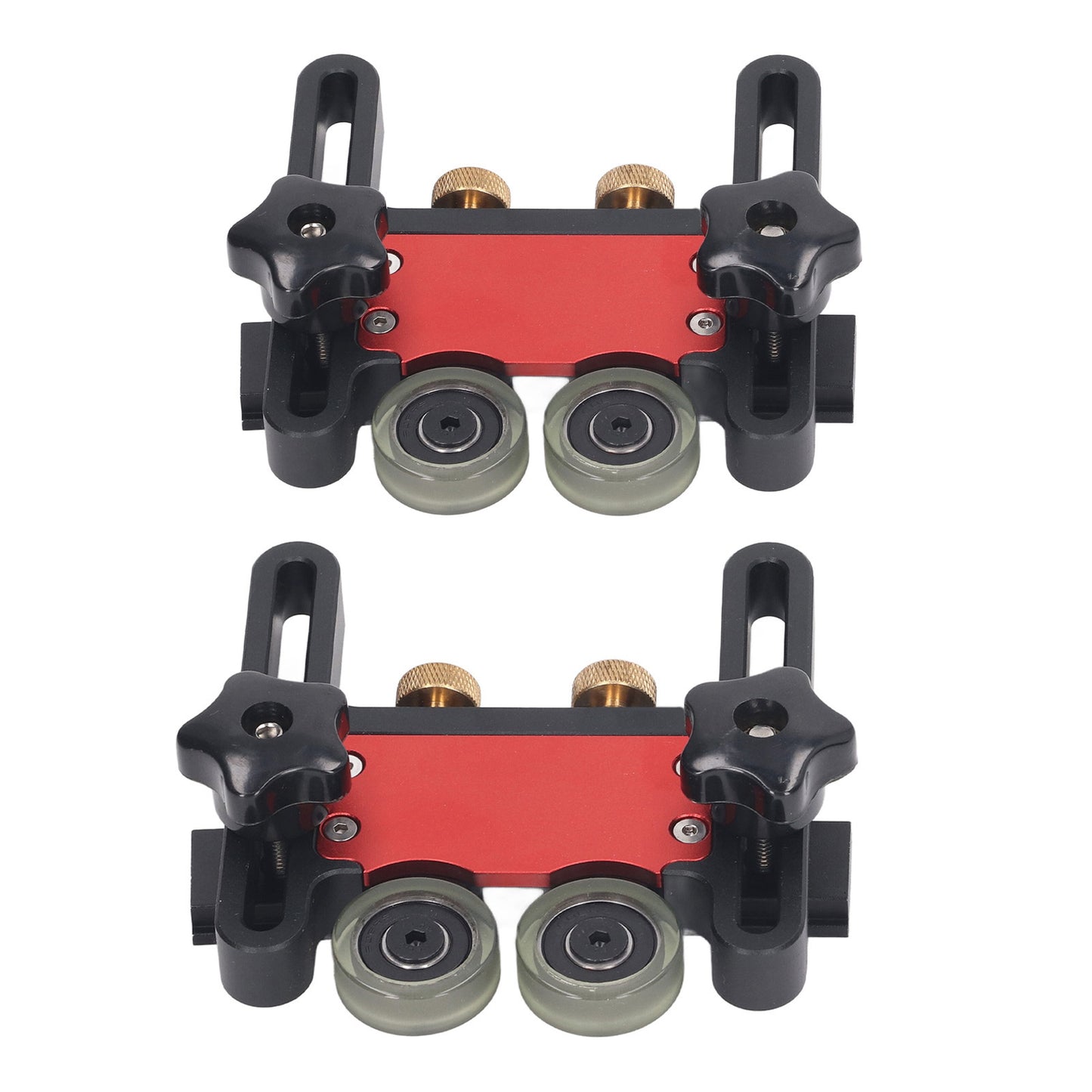 2Pcs Table Saw Feeder Aluminum Alloy 5mm Stroke Double Wheel Bearing
