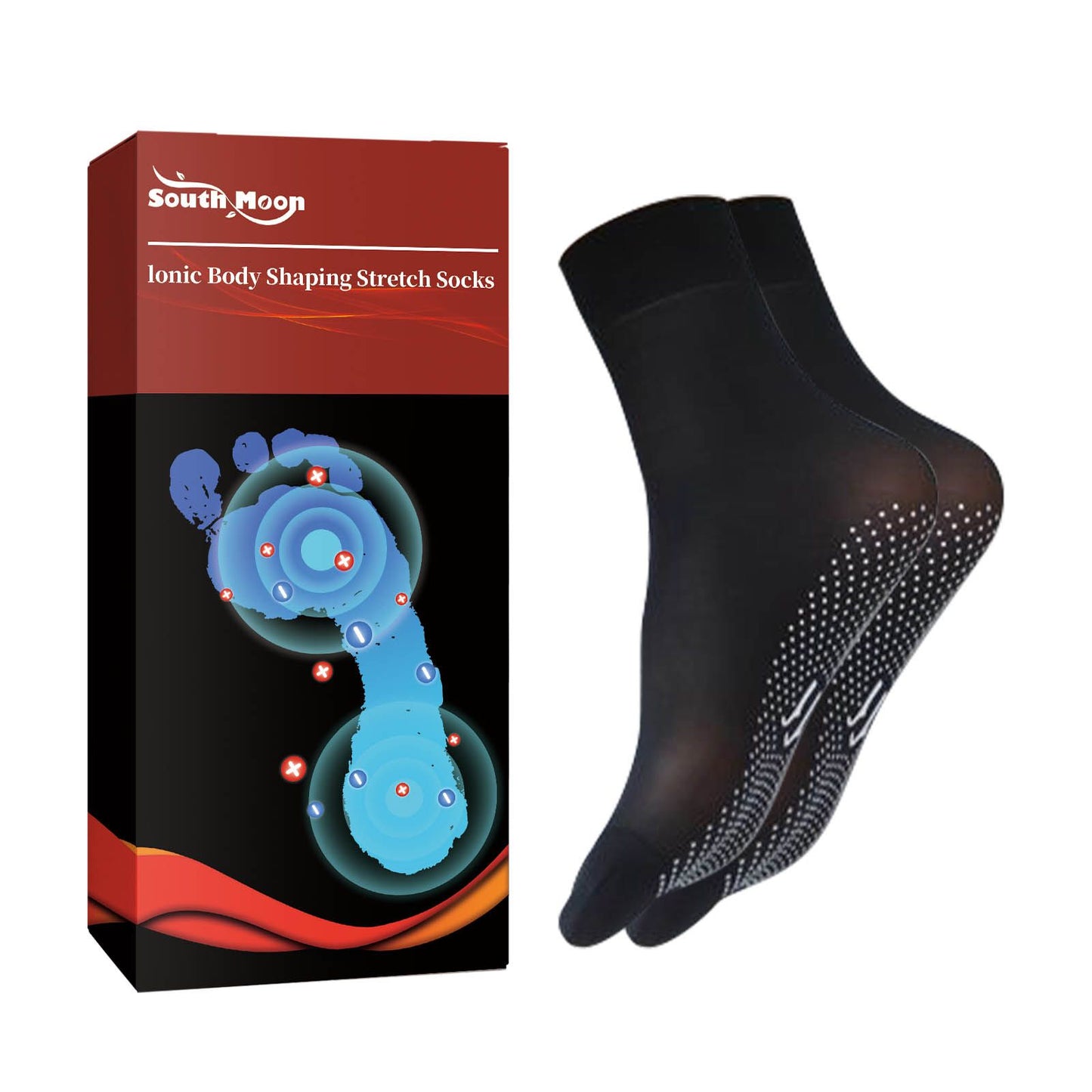 Ionic Body Shaping Stretch Socks - Breathable Tourmaline Compression Wear
