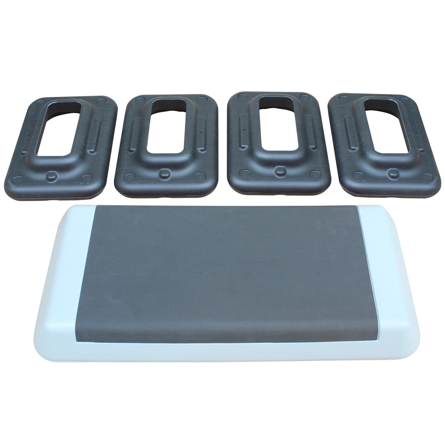 Adjustable Aerobic Stepper with 2 Risers - Gray & Black