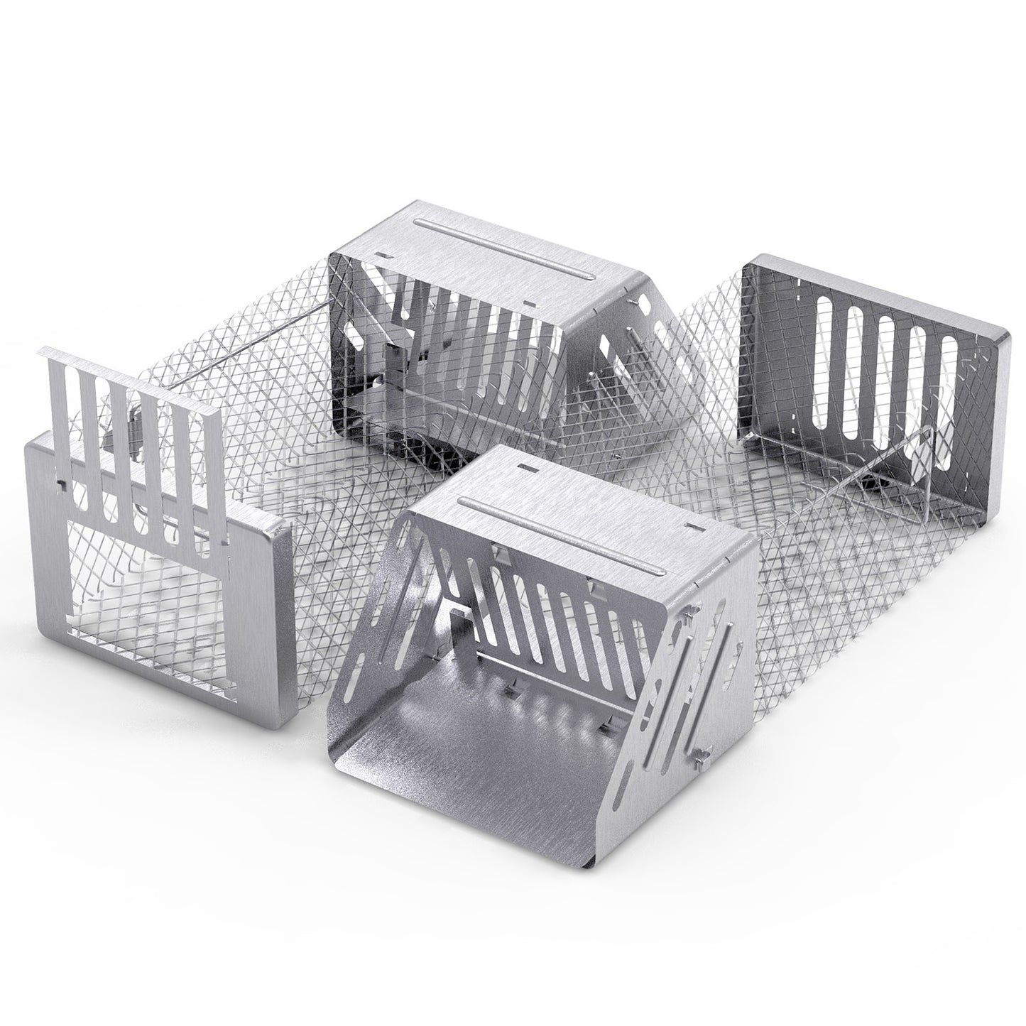 Automatic Continuous Mouse Trap - Humane Live Rodent Cage - Silver