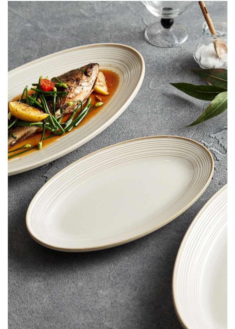 Luxury Ceramic Dinner Plate Set - High-Temperature Resistant, Modern Design