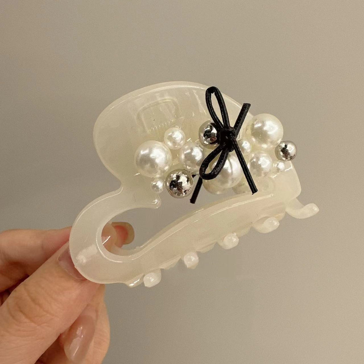 Handmade Hair Barrette with Heart Grip Niche Design for Women