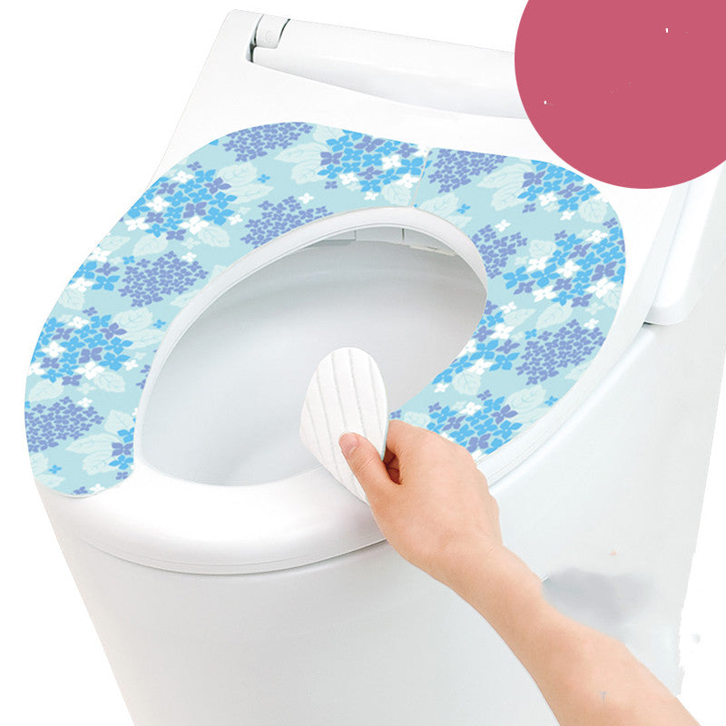 Waterproof Non-Marking Adhesive Toilet Seat Cover - Reusable & Easy Install