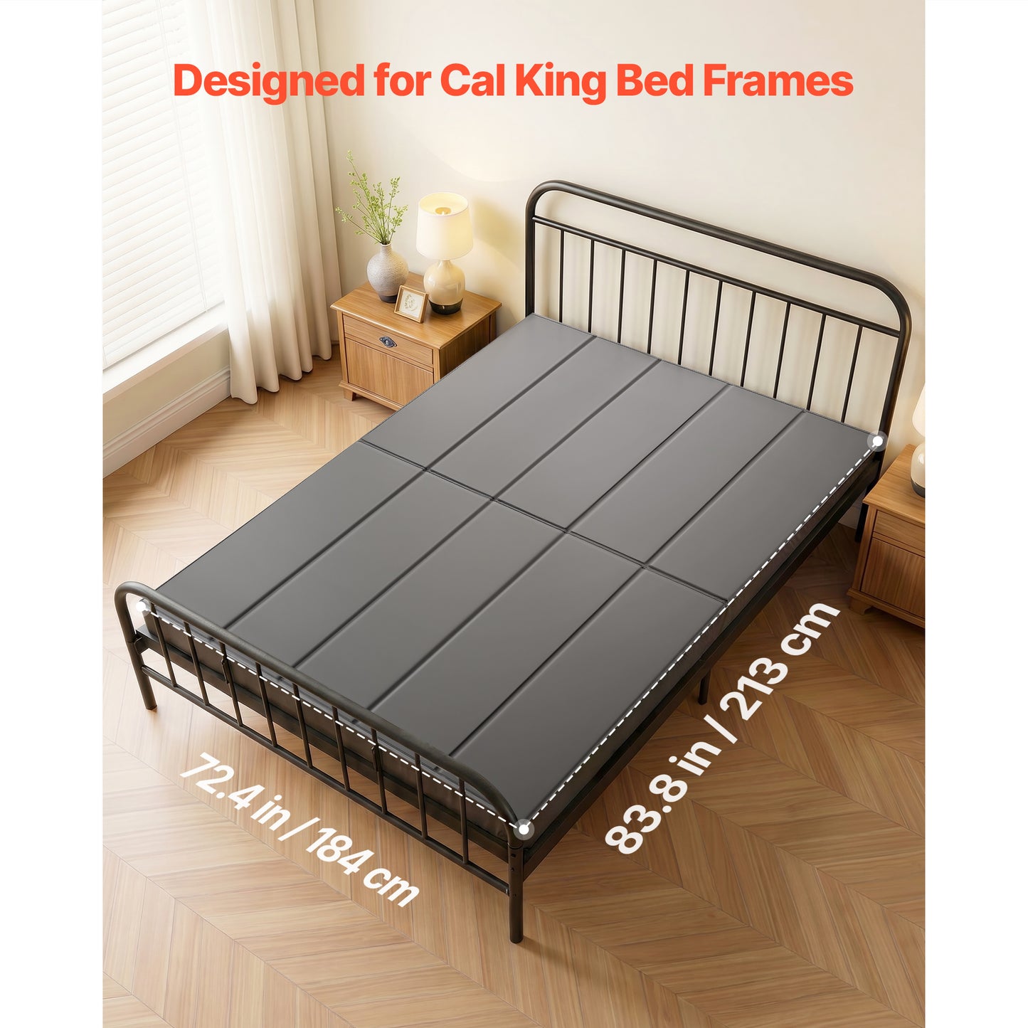 Foldable Bunkie Board for Cal King Bed Mattress Support - Anti-Sag Bed Foundation