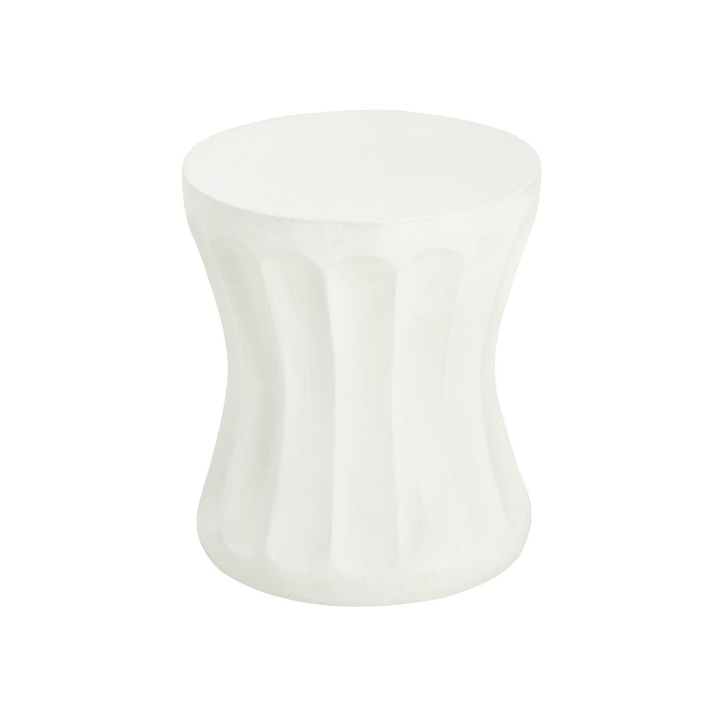Outdoor Round Concrete Side Table - Antique White