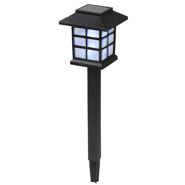 8-Pack White LED Solar Lanterns for Garden Pathway Lighting