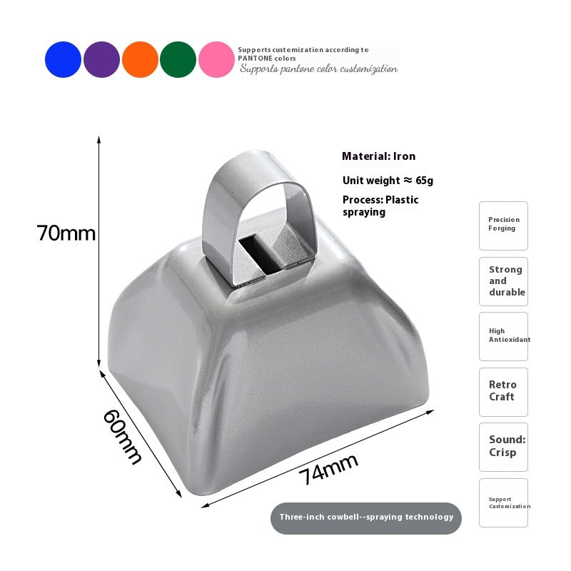 Three-Inch Cowbell Hand Bell for Crafts Home & Party Decorations