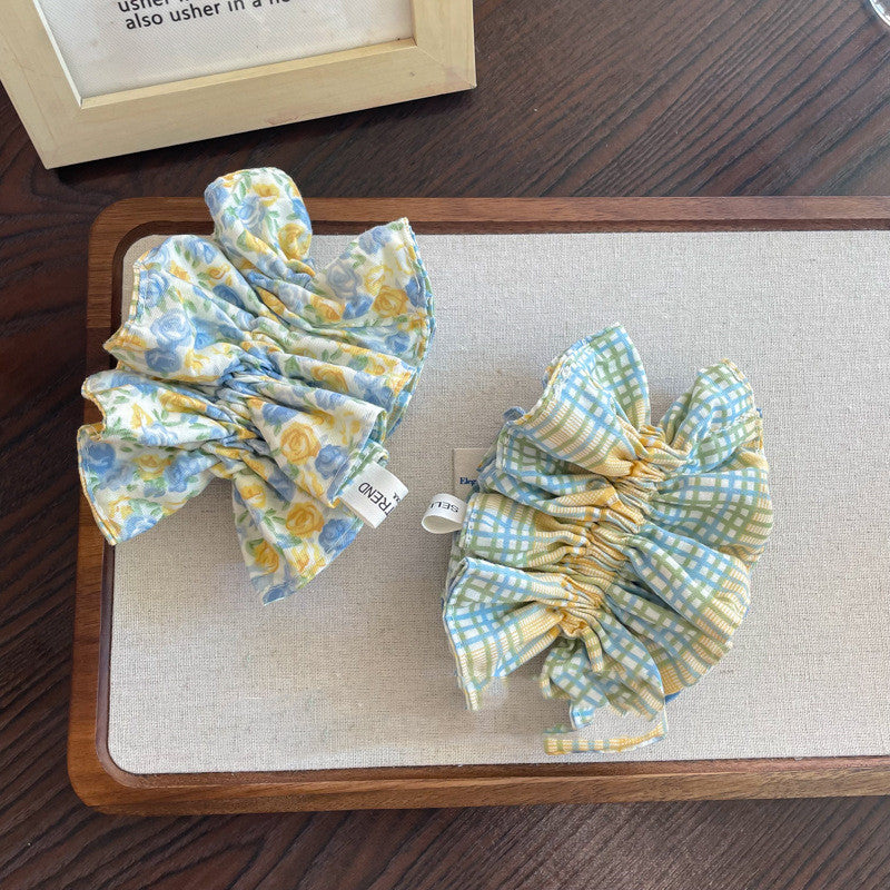 Floral Hair Ring with Fabric Design