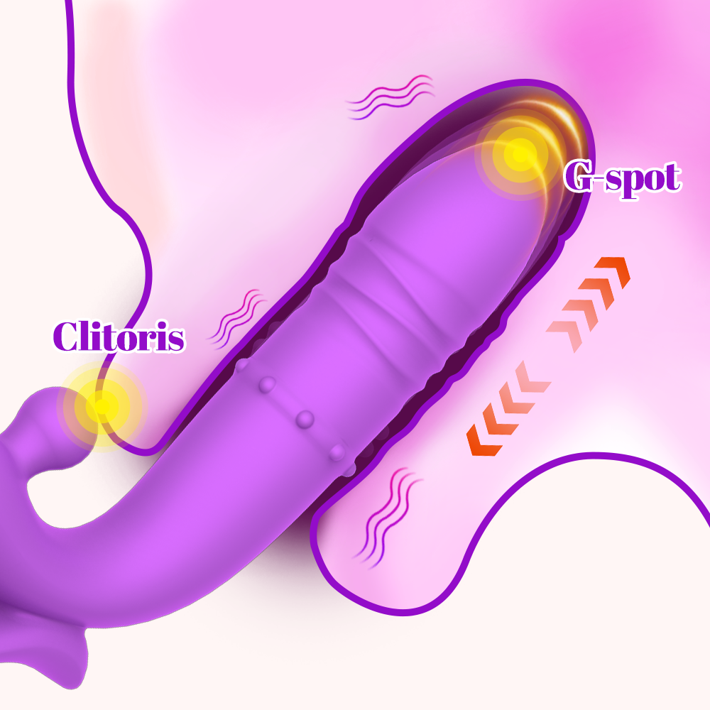 G-Spot Clitoral Vibrator with 10 Thrust Functions - Purple