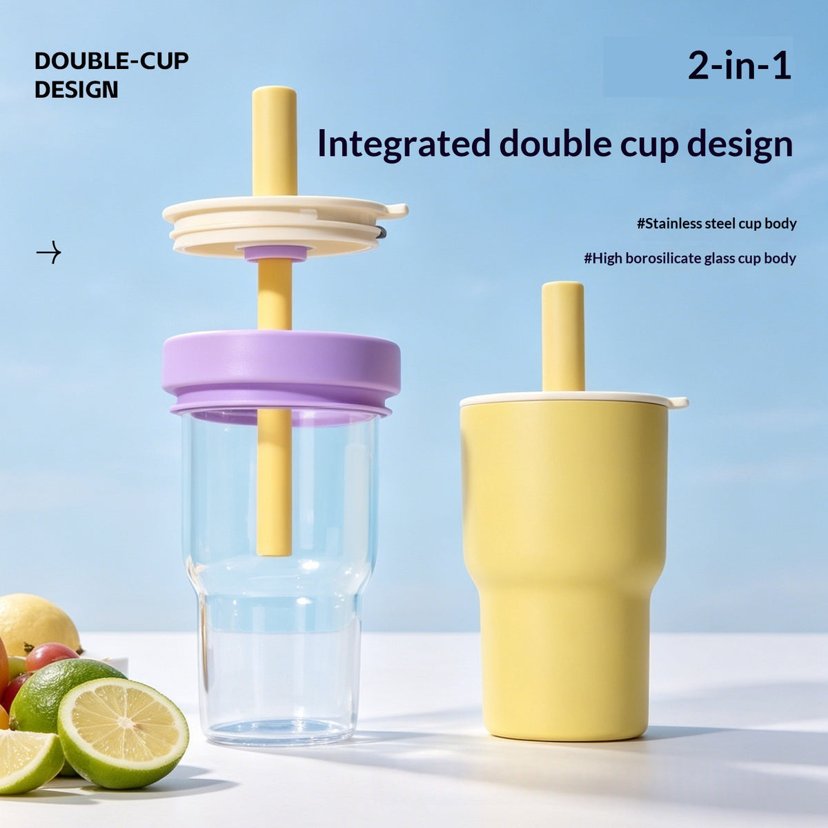 Insulated Stainless Steel Thermal Mug with Large Capacity and Glass Liner