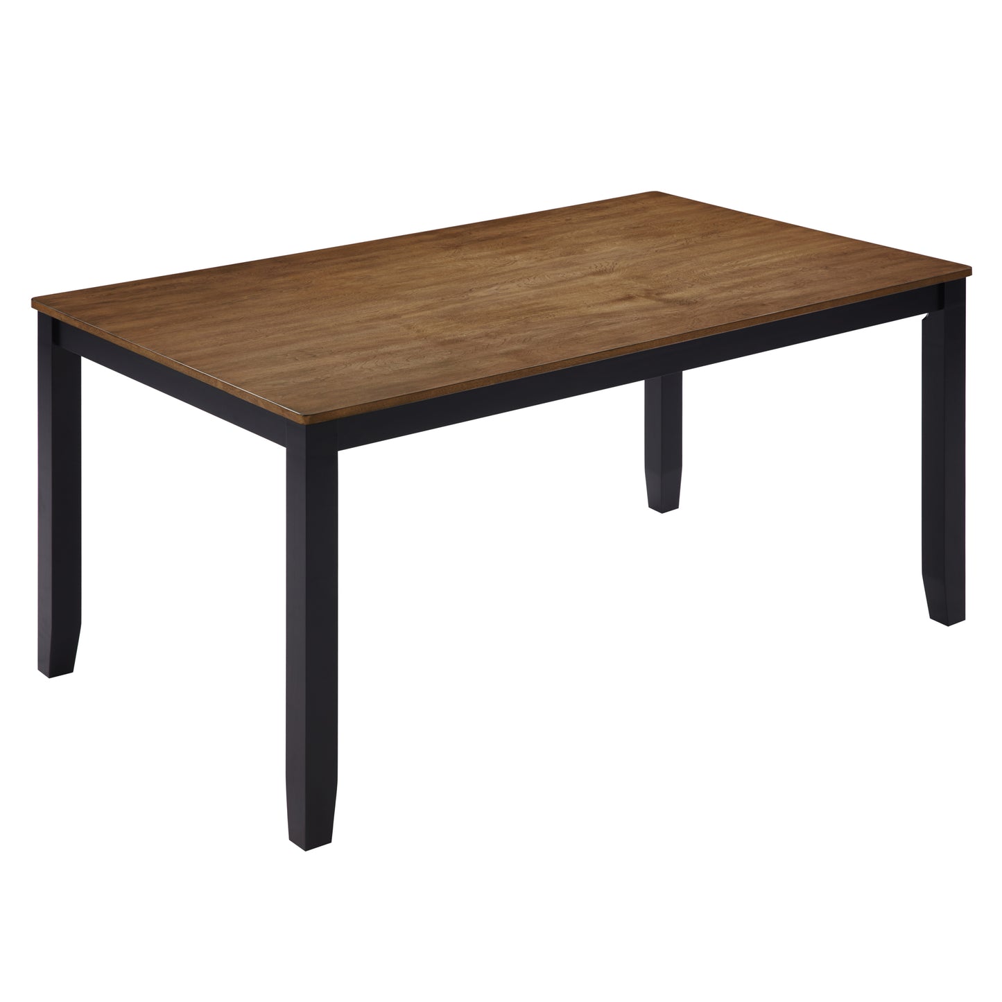 6-Piece Dining Table Set with Bench - Classic Black & Oak