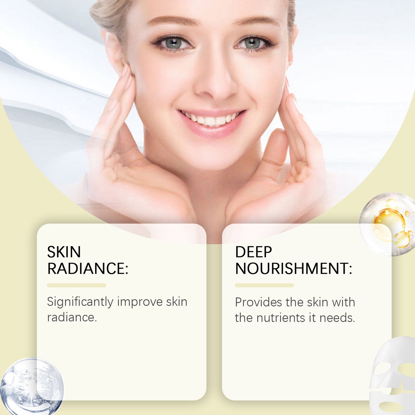 Niacinamide & Vitamin C Brightening Facial Sheet Mask - Hydrating Skincare