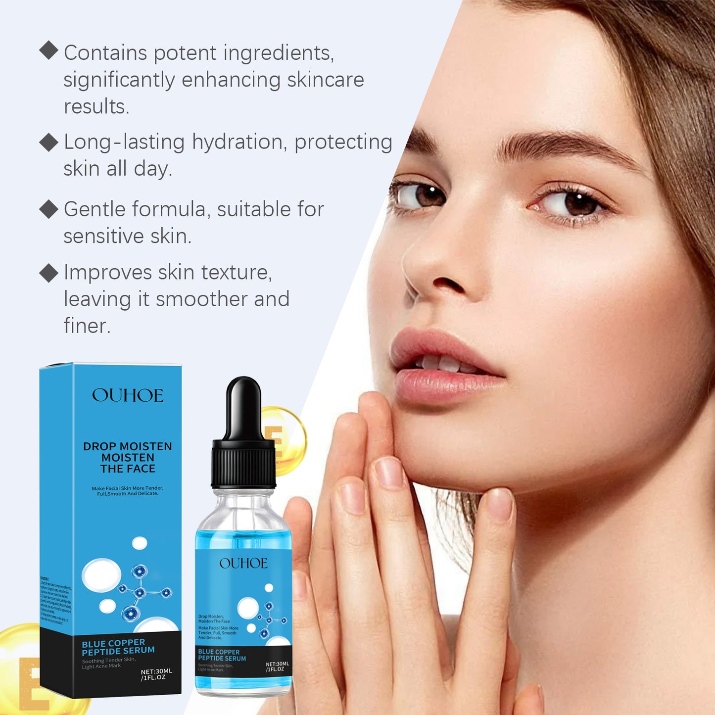 Copper Peptide Repair Serum - Hydrating & Firming Facial Skin Care 30ml