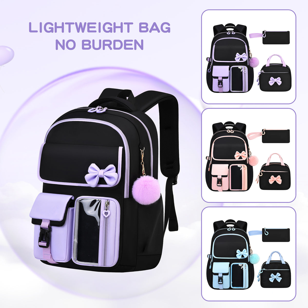 Urban Minimalist Waterproof Backpack Set for School and Travel
