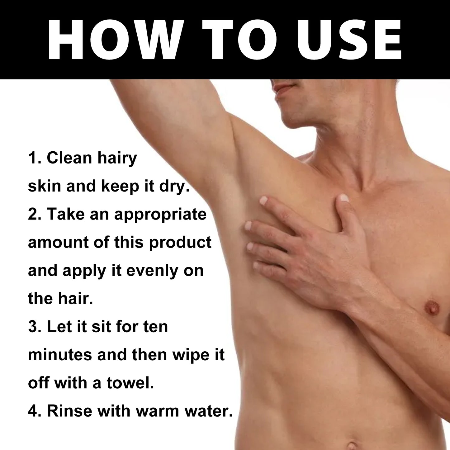 Hair Removal Cream for Men - Gentle Body Hair Remover with Aloe & Glycerin