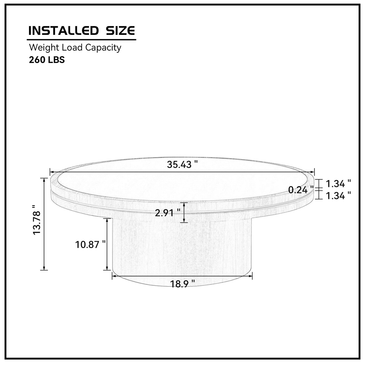 35.43 Inch Coffee Table with Sintered Stone Top & MDF Base - Natural