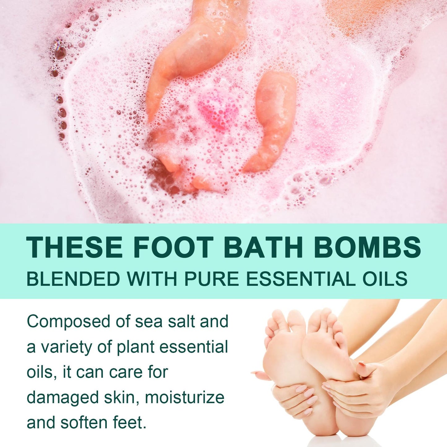Ginger Essential Oil Foot Soak Bombs - Moisturizing & Deodorizing