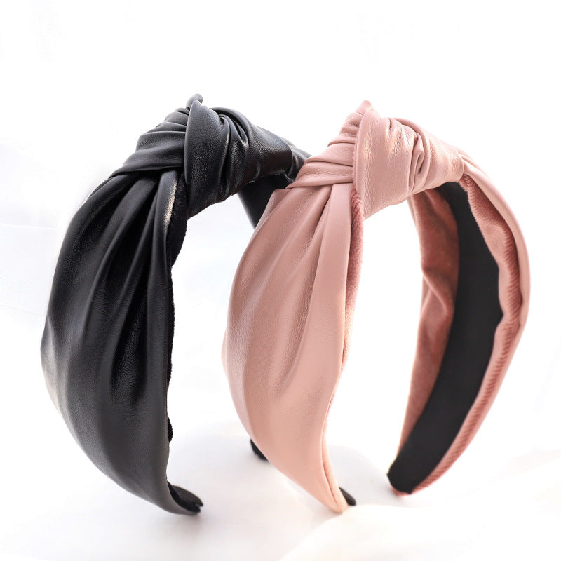 Leather Hair Clip Headband for Women
