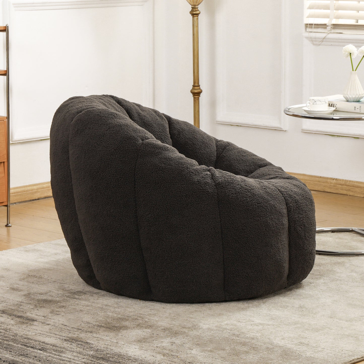 Bean Bag Chair, Sofa Chair With Armrests Stuffed High-Density Foam,