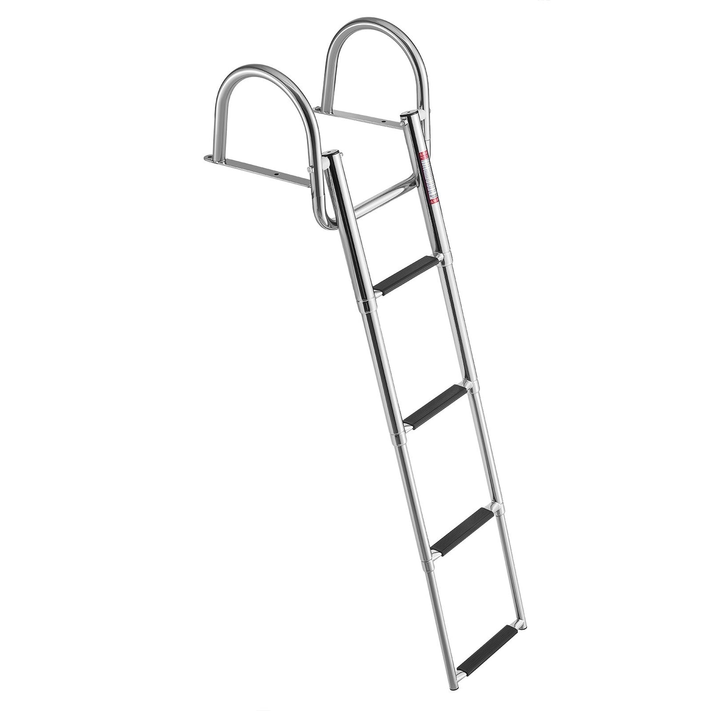 Stainless Steel Telescoping Boat Ladder - 4 Steps, Anti-Slip, 600 Lb Capacity