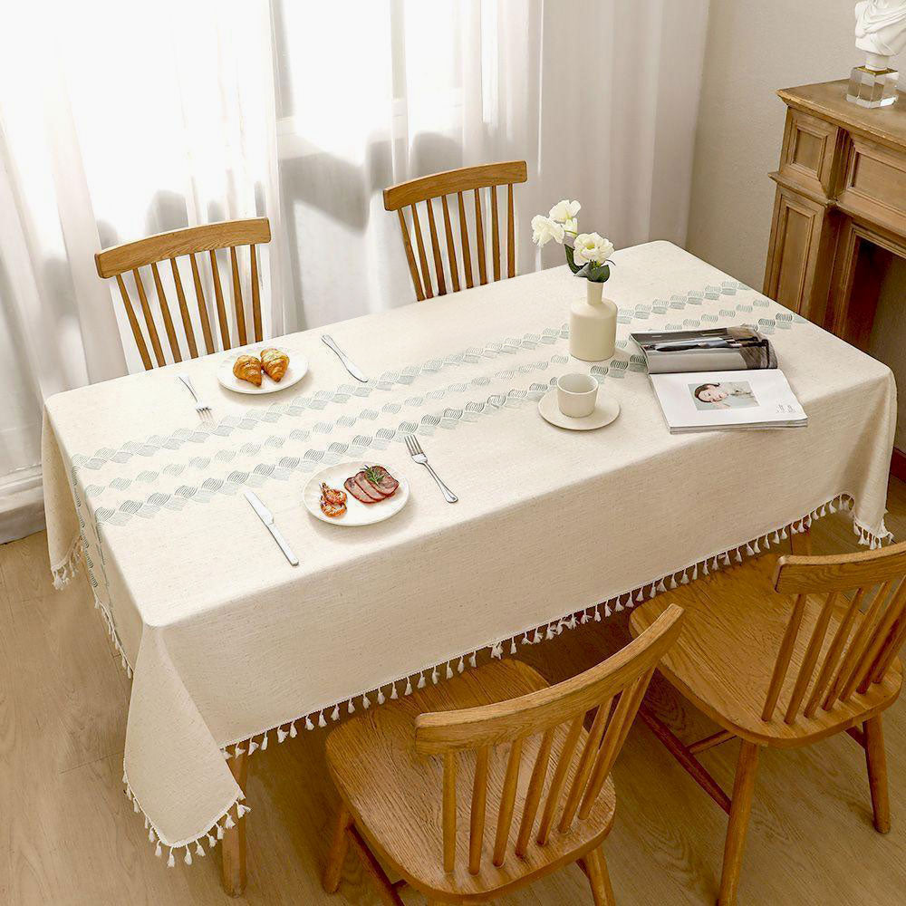 Waterproof Cotton Linen Tablecloth for Farmhouse Dining Decor