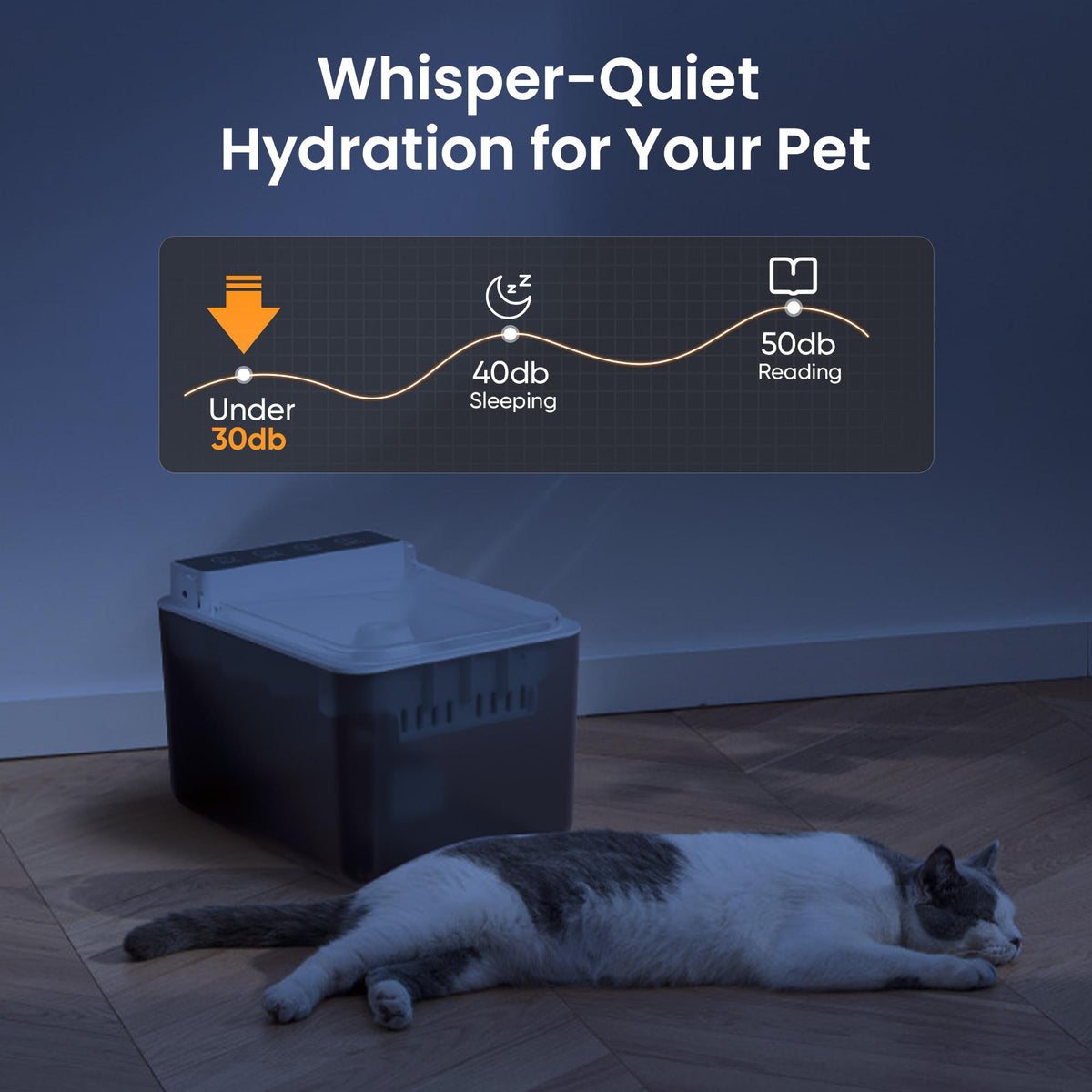Automatic Pet Water Fountain Dispenser 3L Water Capacity, Sensing Function