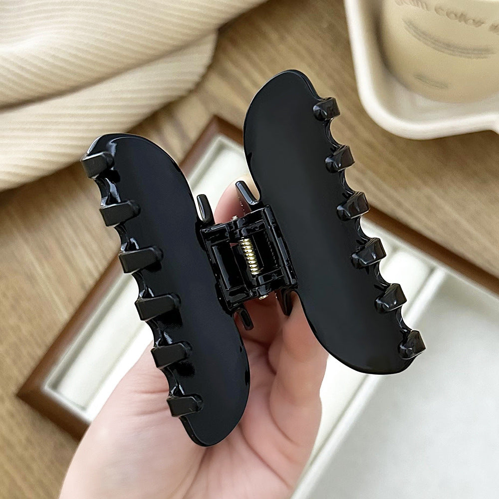 Handmade Acetic Acid Hair Clip with Rhinestone Butterfly and Diamond Accents