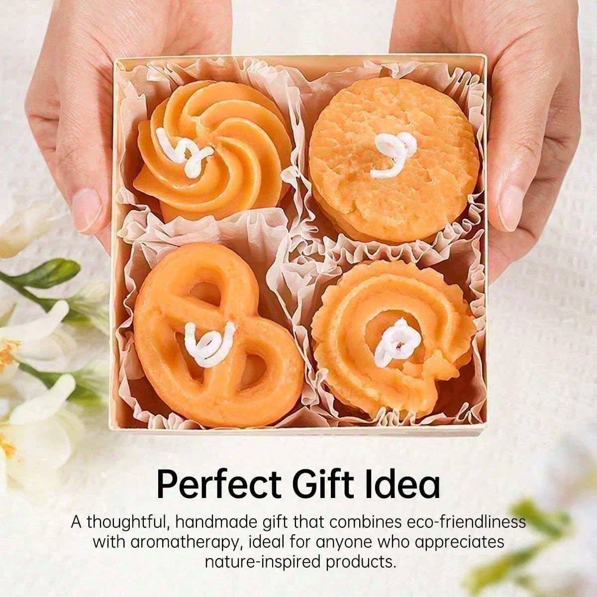 Cookie Shape Scented Candle Set - 4PCS Coffee Milk Aroma
