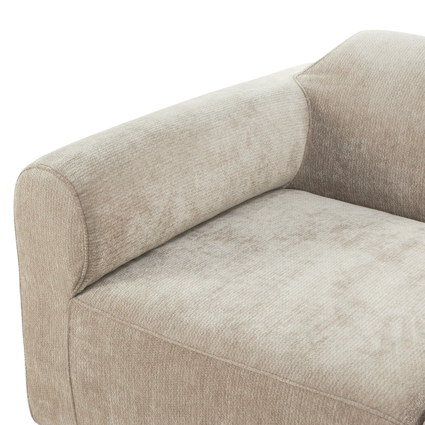 111" Modern Curved Sectional Sofa with Ottoman - Espresso