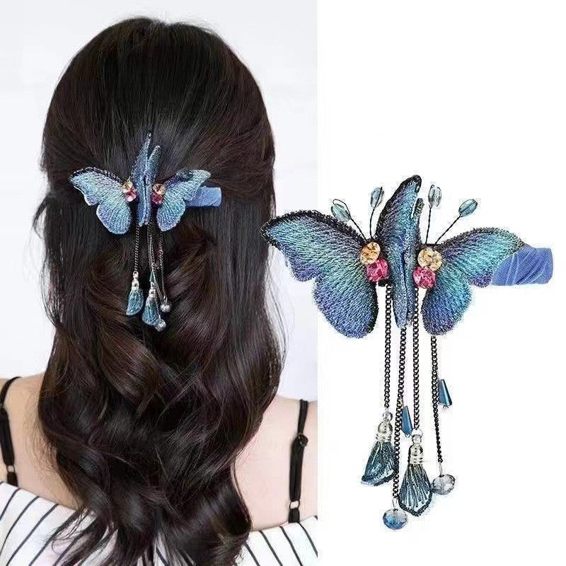 Elegant Butterfly Spring Hair Clip - Light Luxury Hair Accessories for Women