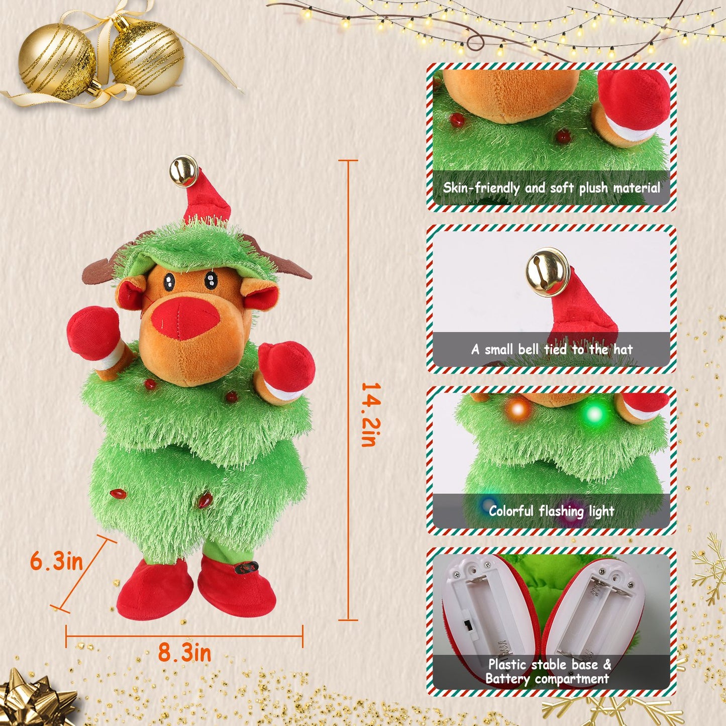 Interactive Dancing Plush Toy - Mimicking & Singing - Christmas Gift