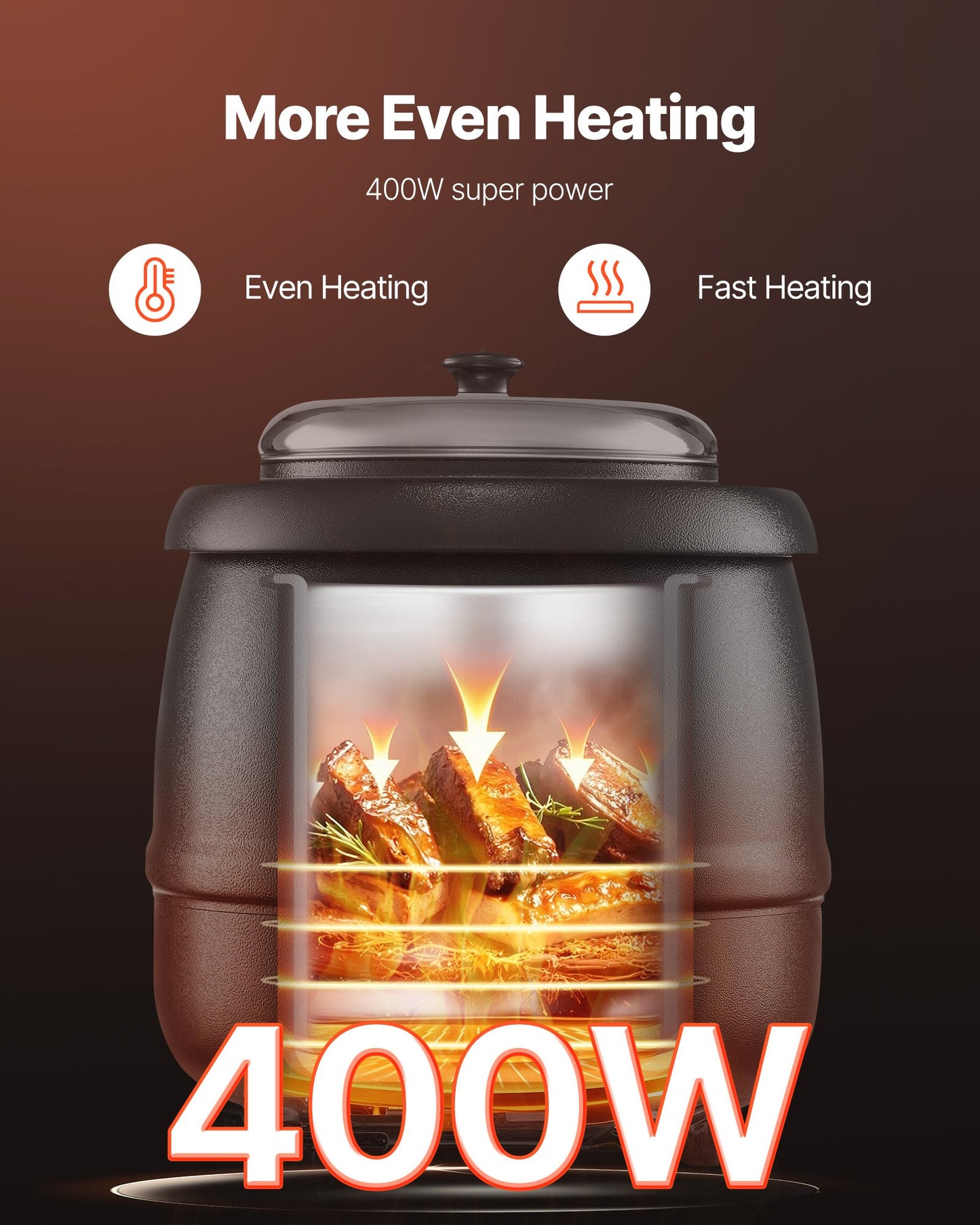 Commercial Soup Warmer with 10 Qt Pot - Adjustable Temperature Food Warmer