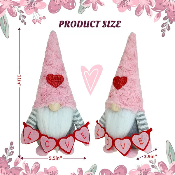 Valentine Gnomes Decorations - Plush Scandinavian Tomte Elf