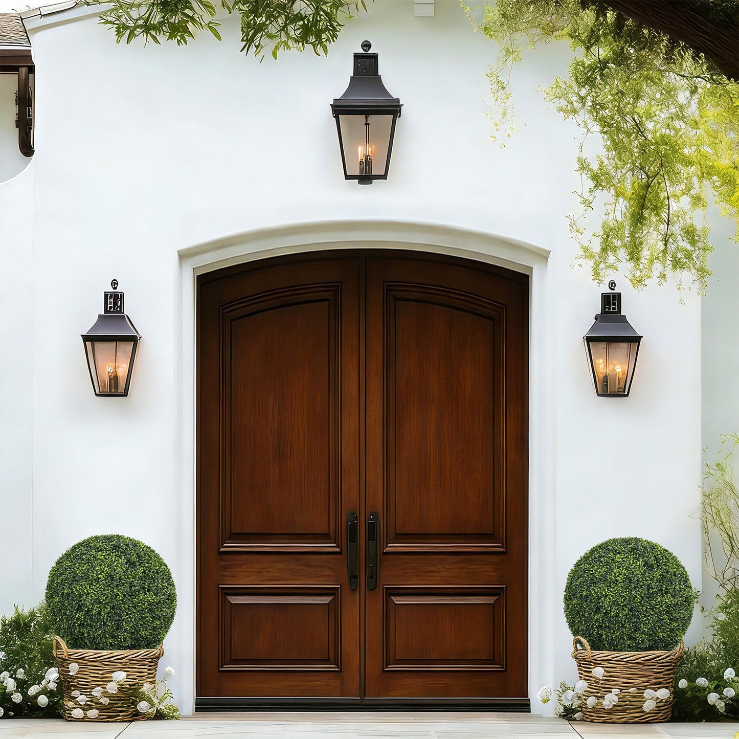 22.4-Inch Artificial Boxwood Topiary Balls - 2pcs Set